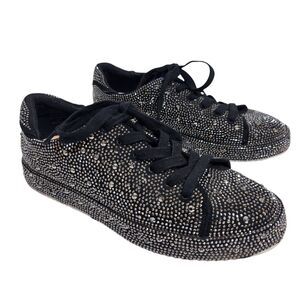 INC Womens Lola Bling Sneakers Shoes Size 6.5 Swiftie Rave Glam Pewter Disco